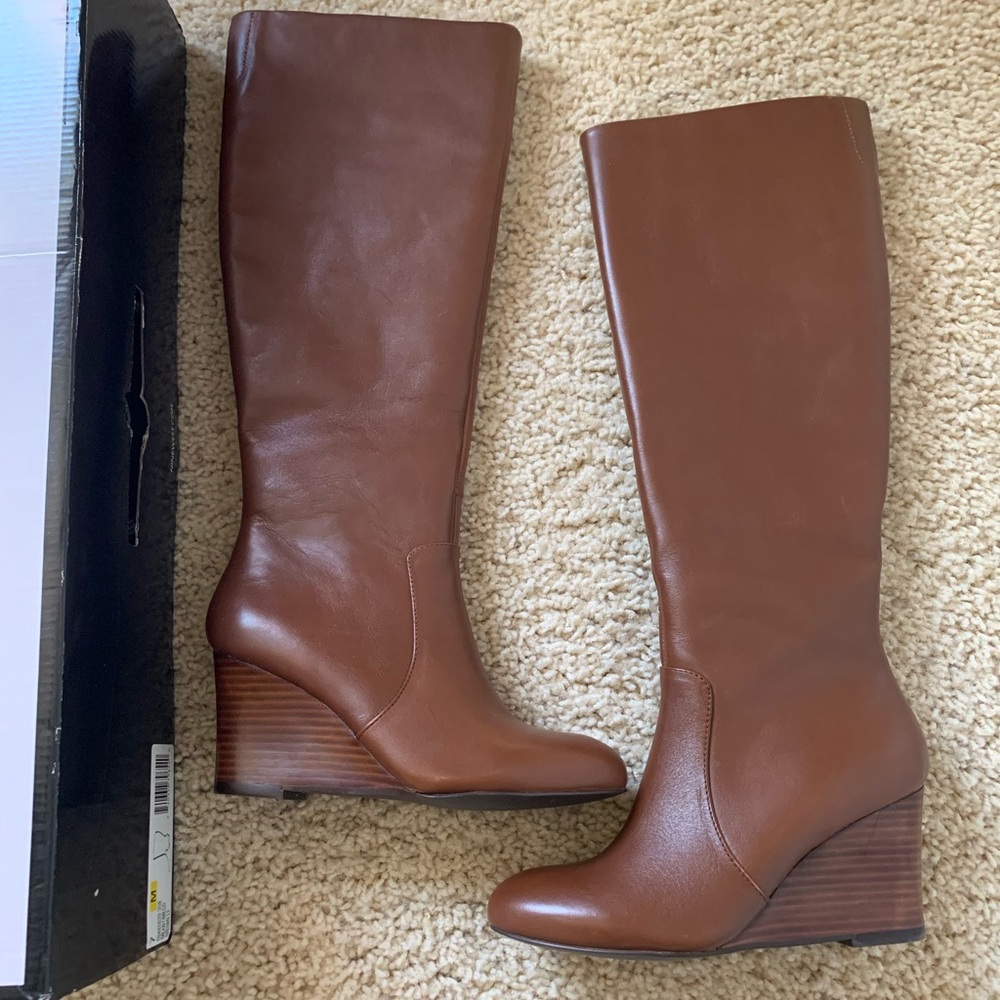 Nine West Wedge Knee Boots NEW/box